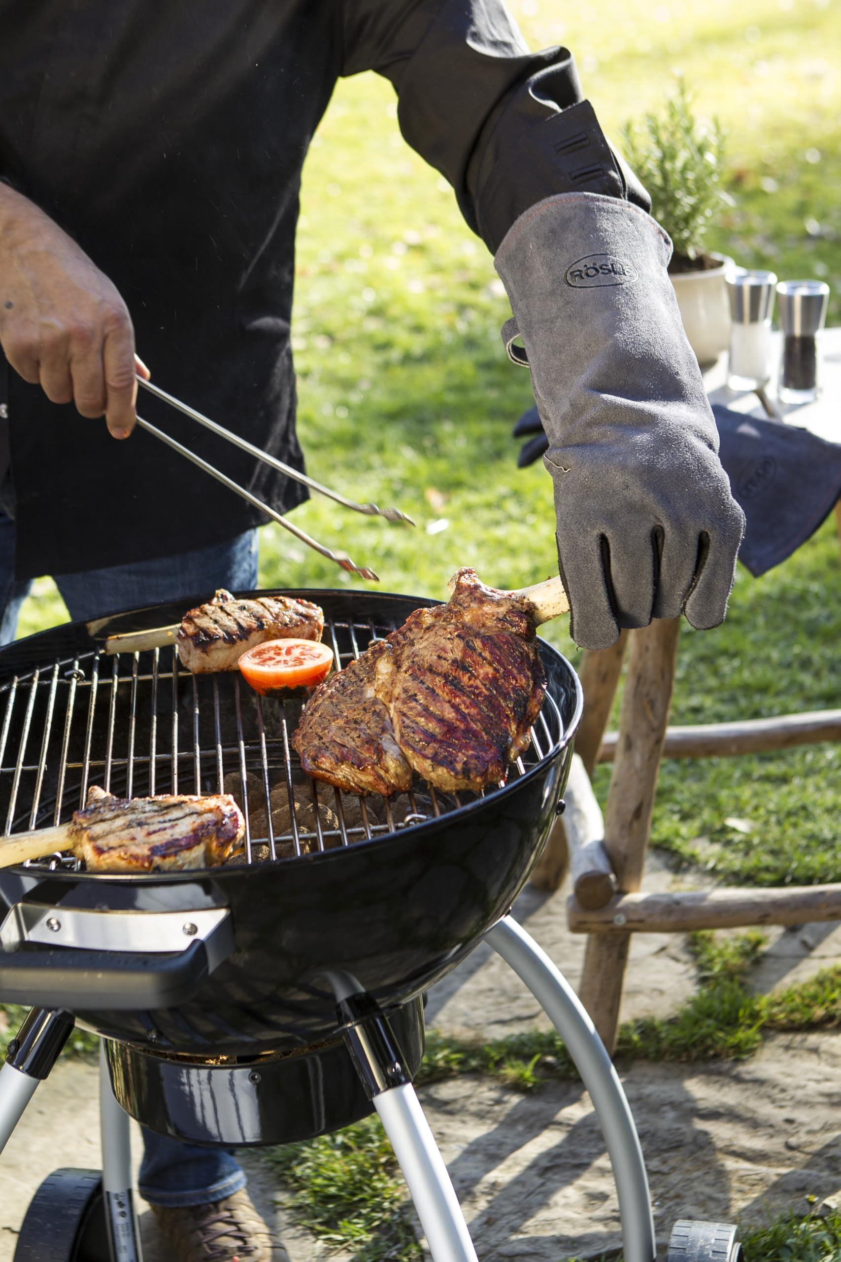 Rösle 16-inch Leather Barbeque Grilling Gloves - Image 5