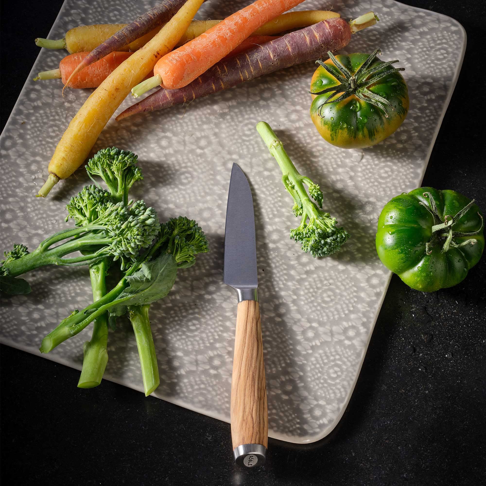 Rösle Artesano Forged Chef's Knife with Olive Wood Handle, Great Cutting Meat, Fish, and Vegetables, Chopping Herbs and Nuts, 8 in Blade - Image 5