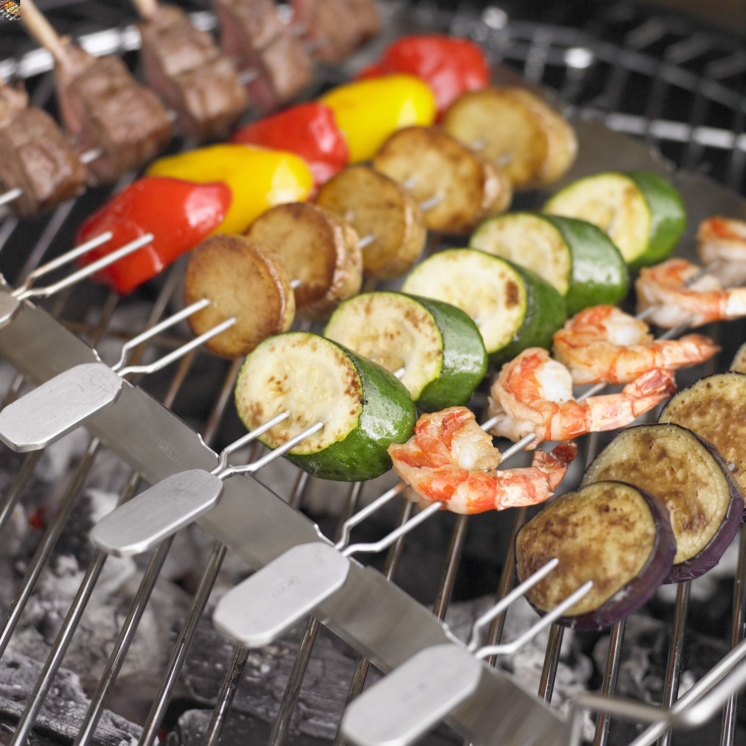 Rösle Stainless Steel 20-inch Kabob Rack With Skewers - Image 4